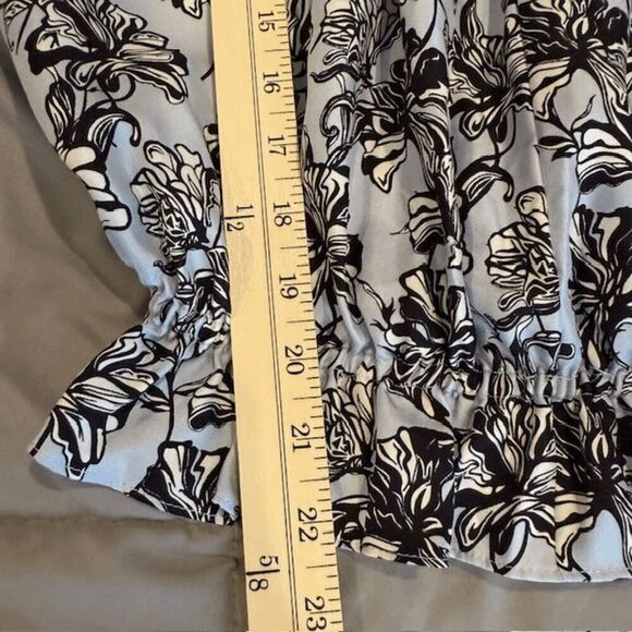 Robert Rodriguez 100% Silk Blouse Open Ruffle Sleeve Tie Neck Elastic Waist XS - Picture 8 of 10